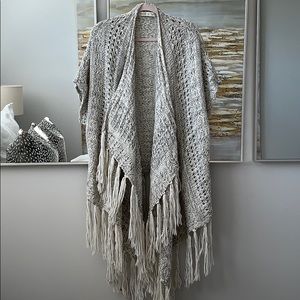 Abercrombie fringed poncho wrap